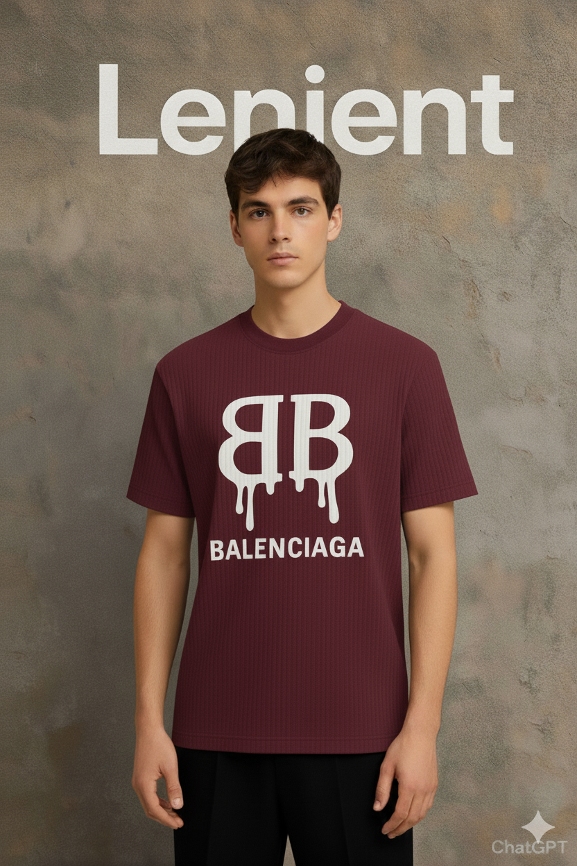 π₯ Oversized Drip Balenciaga Logo Tee β Bold Streetwear in burgundy Colour
