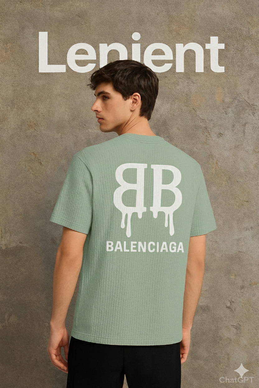 π₯ Oversized Drip Balenciaga Logo Tee β Bold Streetwear in sage green Colour