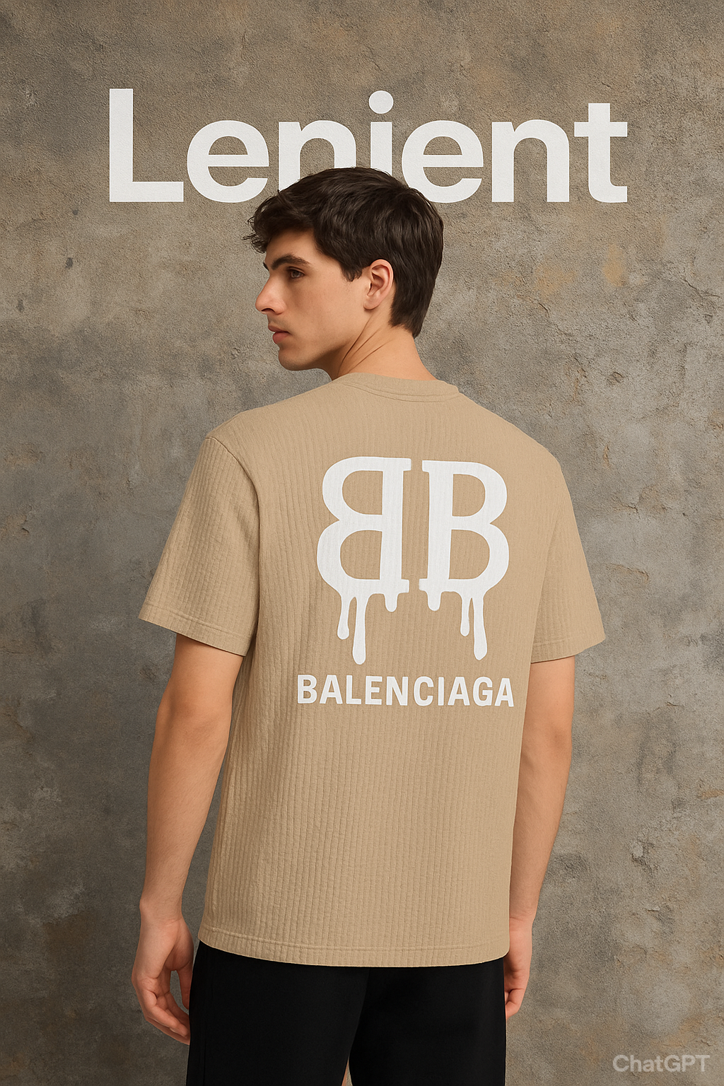 π₯ Oversized Drip Balenciaga Logo Tee β Bold Streetwear in sandstone beige Colour