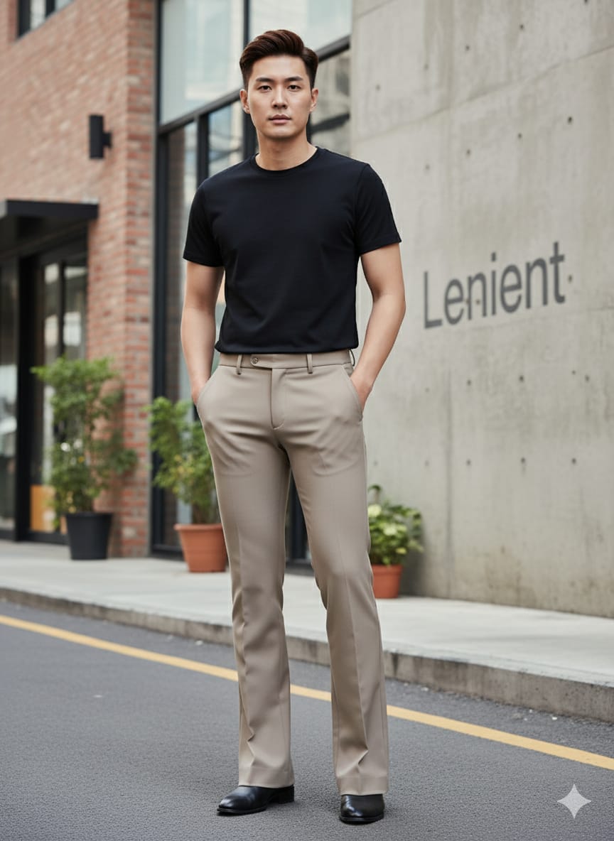 The Lenient Korean Bootcut Pant light brown