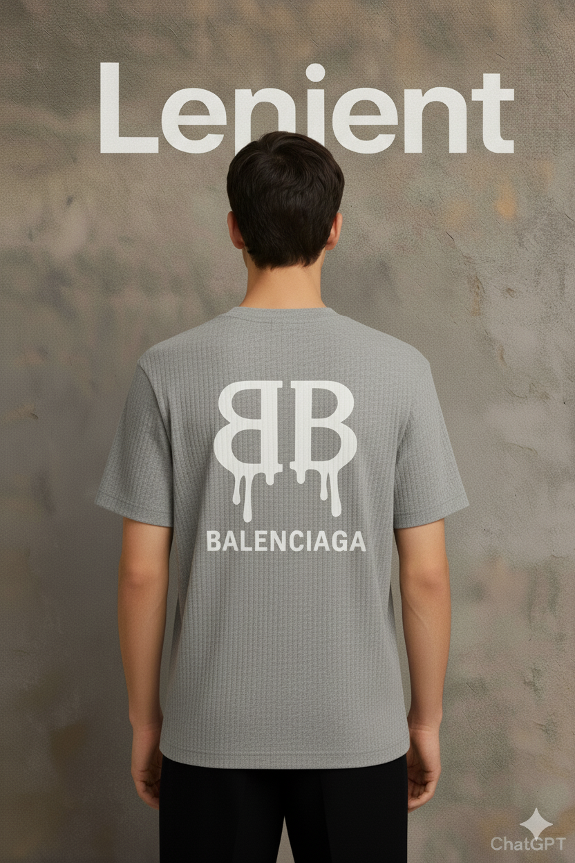 🔥 Oversized Drip balenciaga Logo Tee – Bold Streetwear in grey Colour