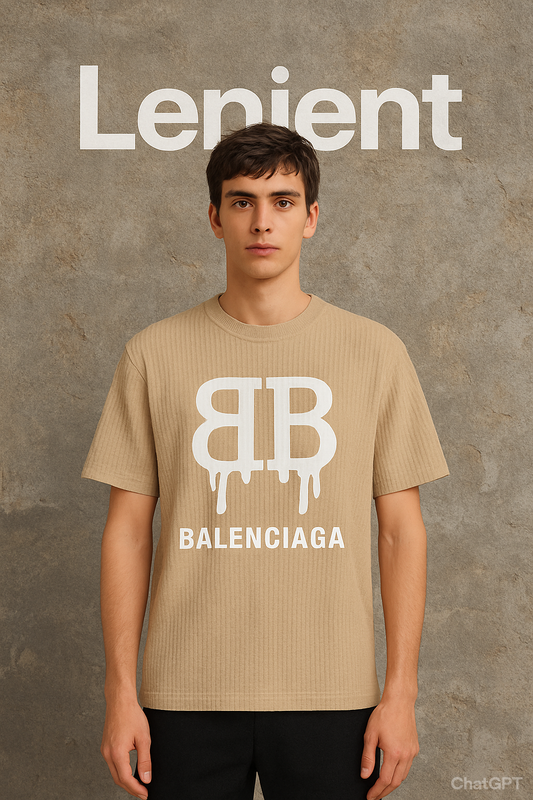 🔥 Oversized Drip Balenciaga Logo Tee – Bold Streetwear in sandstone beige Colour
