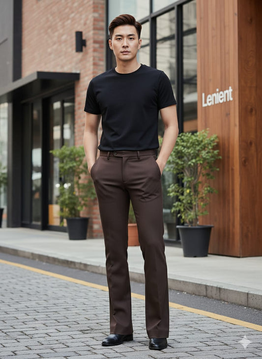 The Lenient Korean Bootcut Pant dark brown