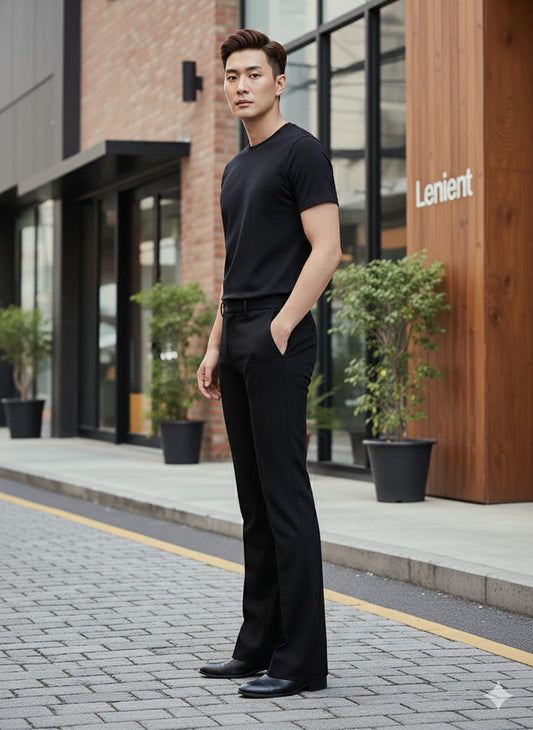 The Lenient Korean Bootcut black Pant