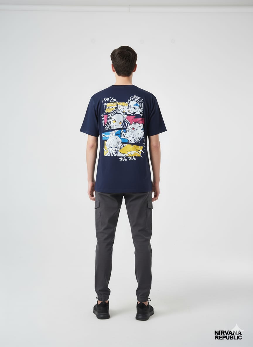 Fire Force Company 8 Graphic T-Shirt | Black Vibrant Anime Tee